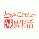 とあるこほなの減量生活（インデックス）