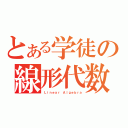 とある学徒の線形代数（Ｌｉｎｅａｒ Ａｌｇｅｂｒａ）