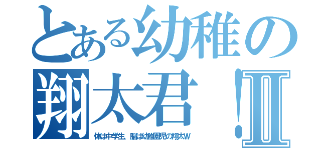 とある幼稚の翔太君！Ⅱ（体は中学生、脳は幼稚園児の翔太Ｗ）