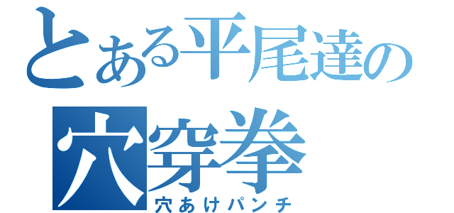 とある平尾達の穴穿拳（穴あけパンチ）