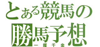 とある競馬の勝馬予想（一攫千金）