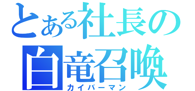 とある社長の白竜召喚（カイバーマン）