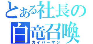 とある社長の白竜召喚（カイバーマン）