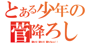 とある少年の菅降ろし（落ちろ！堕ちろ！墜ちろぉぉ！！）