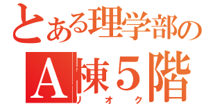 とある理学部のＡ棟５階（リオク）