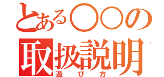 とある○○の取扱説明書（遊び方）