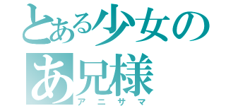 とある少女のあ兄様（アニサマ）