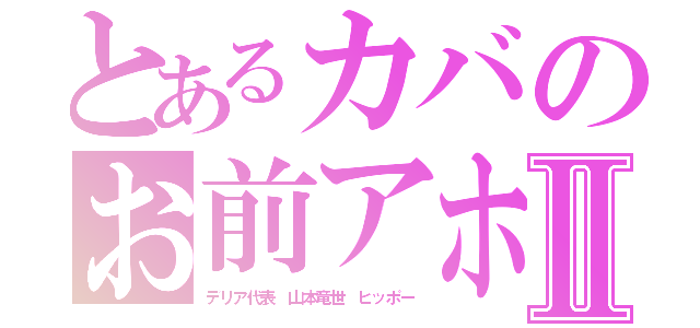 とあるカバのお前アホ？Ⅱ（デリア代表　山本竜世　ヒッポー）