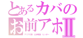 とあるカバのお前アホ？Ⅱ（デリア代表　山本竜世　ヒッポー）