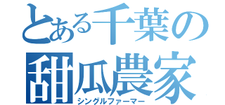 とある千葉の甜瓜農家（シングルファーマー）