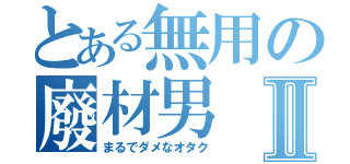 とある無用の廢材男Ⅱ（まるでダメなオタク）