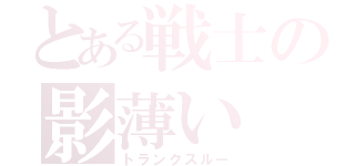 とある戦士の影薄い（トランクスルー）