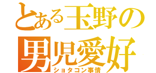 とある玉野の男児愛好（ショタコン事情）