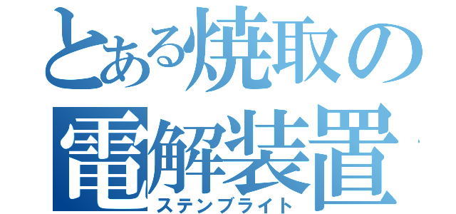 とある焼取の電解装置（ステンブライト）