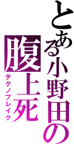 とある小野田の腹上死（テクノブレイク）