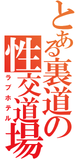 とある裏道の性交道場（ラブホテル）