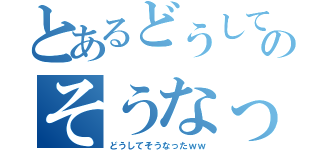 とあるどうしてのそうなった（どうしてそうなったｗｗ）