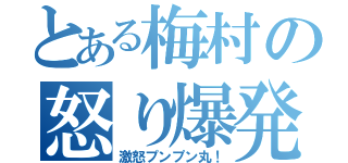 とある梅村の怒り爆発（激怒プンプン丸！）