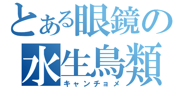 とある眼鏡の水生鳥類（キャンチョメ）