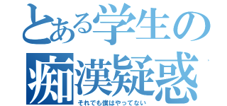 とある学生の痴漢疑惑（それでも僕はやってない）