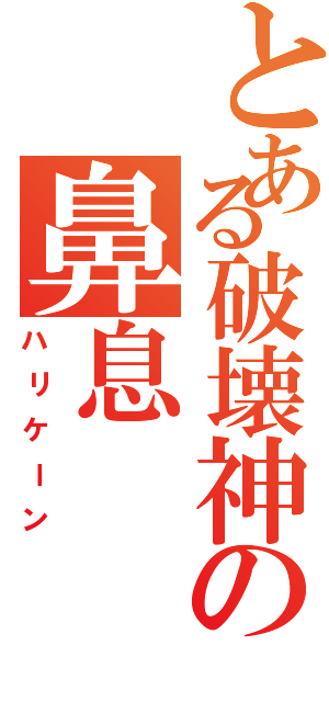 とある破壊神の鼻息（ハリケーン）