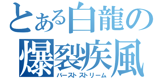 とある白龍の爆裂疾風弾（バーストストリーム）