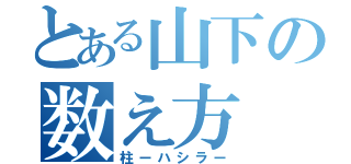 とある山下の数え方（柱ーハシラー）