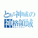 とある神威の神格領域（ホムンクルス）