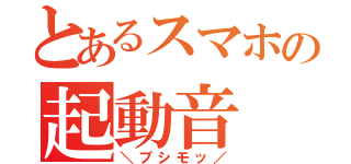 とあるスマホの起動音（＼ブシモッ／）