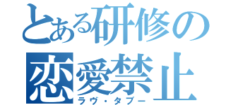 とある研修の恋愛禁止（ラヴ・タブー）