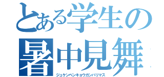 とある学生の暑中見舞（ジュケンベンキョウガンバリマス）