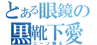 とある眼鏡の黒靴下愛（ニーソ萌え）