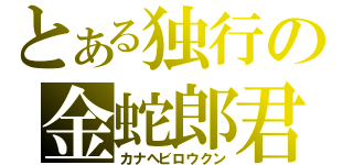 とある独行の金蛇郎君（カナヘビロウクン）