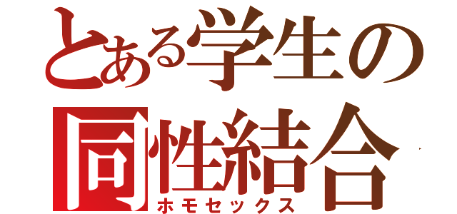 とある学生の同性結合（ホモセックス）