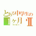 とある中学生の１ヶ月➕Ⅱ（  何かが違った…。）