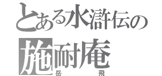 とある水滸伝の施耐庵（岳飛）