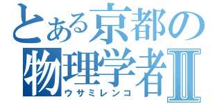 とある京都の物理学者Ⅱ（ウサミレンコ）