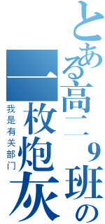 とある高二９班の一枚炮灰（我是有关部门）