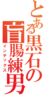 とある黒石の盲腸練男（インデックス）