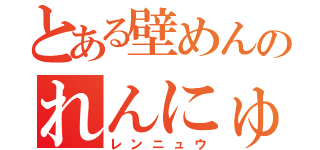 とある壁めんのれんにゅう（レンニュウ）