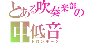 とある吹奏楽部の中低音（トロンボーン）