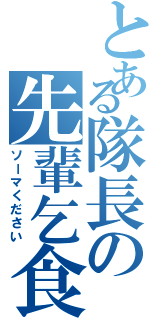 とある隊長の先輩乞食（ソーマください）