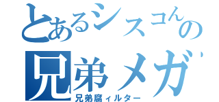 とあるシスコんの兄弟メガネ（兄弟腐ィルター）