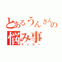 とあるうんさんの悩み事（サッカー）