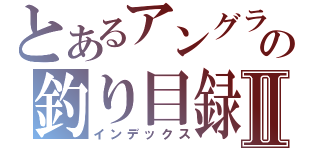 とあるアングラの釣り目録Ⅱ（インデックス）