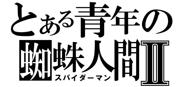 とある青年の蜘蛛人間Ⅱ（スパイダーマン）