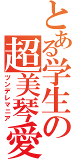 とある学生の超美琴愛（ツンデレマニア）