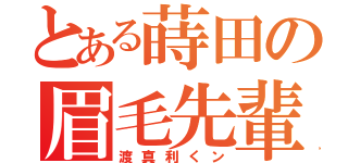 とある蒔田の眉毛先輩（渡真利くン）