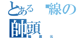 とある嚕線の帥頭（楊廣元）