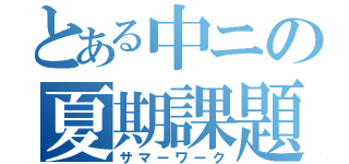 とある中ニの夏期課題（サマーワーク）